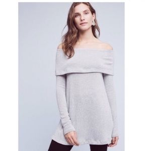 Anthropologie Off Shoulder Tunic Sweater - XS